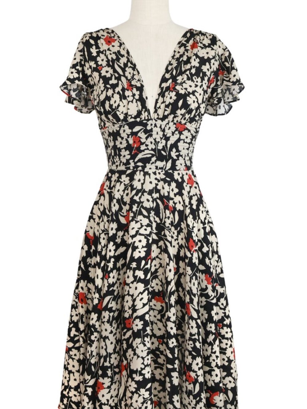 Trashy Diva Deep Cut Camilla dress in 1934 Floral